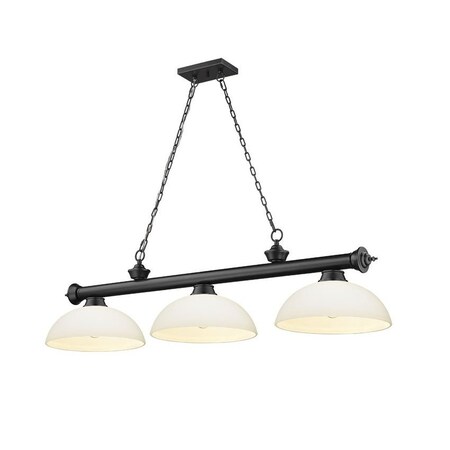 Z-Lite Cordon 3 Light Billiard, Matte Black & Matte Opal 2306-3MB-DMO14